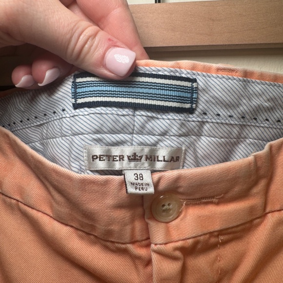 Peter Millar Shorts Men's Size 38 Orange Chino Cotton Preppy Summer - Picture 4 of 5